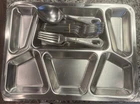 10 WW2  U.S. Military  Mess Hall Trays With U.S. Utensils WW2 USN Tray