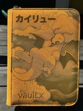 Vault X 4 Pocket Neon Orange Sleeping Dragon Laser Engraved Binder