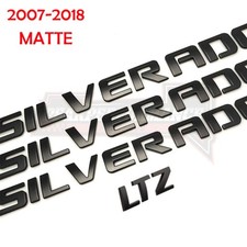 Set Of 4 Matte Black Tailgate Door Badge For Silverado Ltz 1500 Emblem Letter