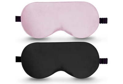 BeeVines Mulberry Silk Sleep Mask Set Reduces Puffy Eyes Adjustable Travel