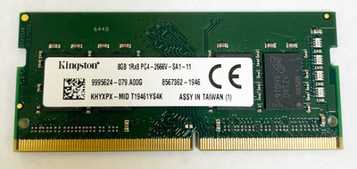 KHYXPX Kingston 8GB 1Rx8 PC4 DDR4 2666MHz Sodimm *TESTED*