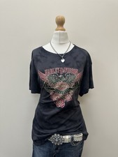 Vintage Harley Davdison Eagle Y2K Graphic Top women?s XXL 18 Rhinestone Grunge