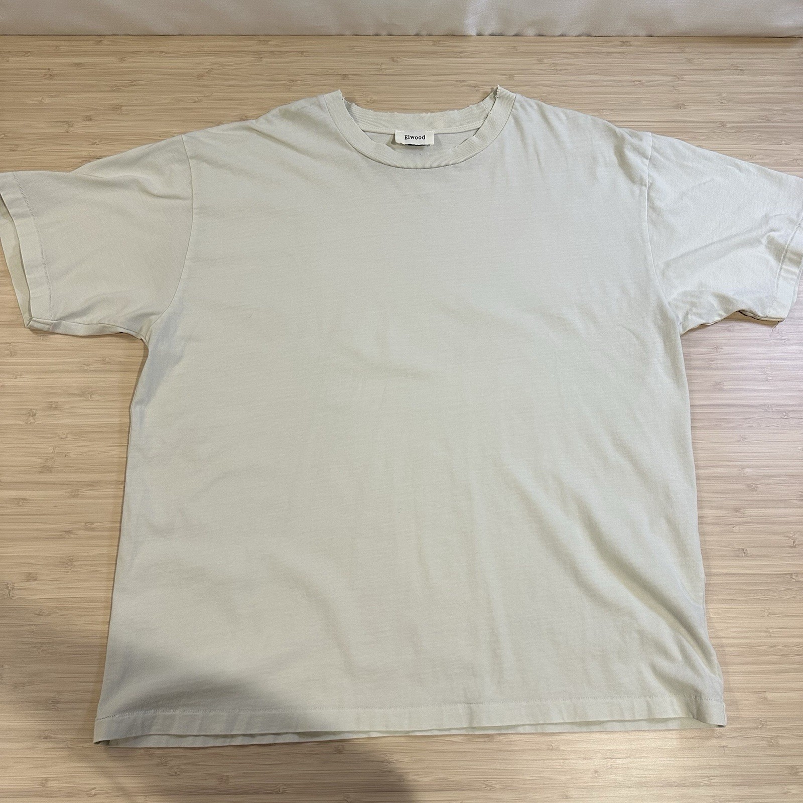 Men's Elwood Oversized Core Organic Cotton Short Sleeve T Shirt Large Eggshell