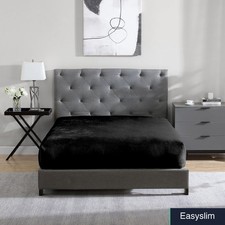 Queen Fitted Sheet 12 Deep Pocket Plush Microfiber Black