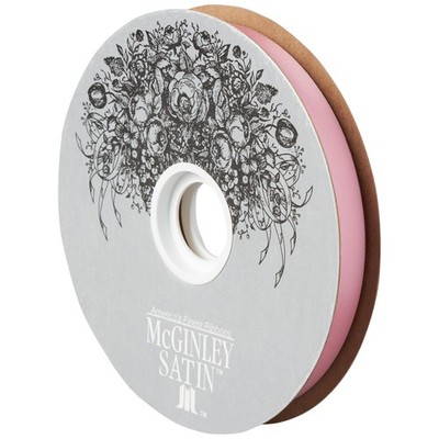 McGinley Mills 9/16'' W Acetate Satin Ribbon, Pink, W x 100 yards, Pink