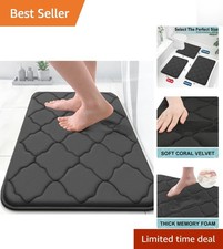 24x16 Non-Slip Memory Foam Bath Mat - Stylish, Quick Dry Design for Modern Homes