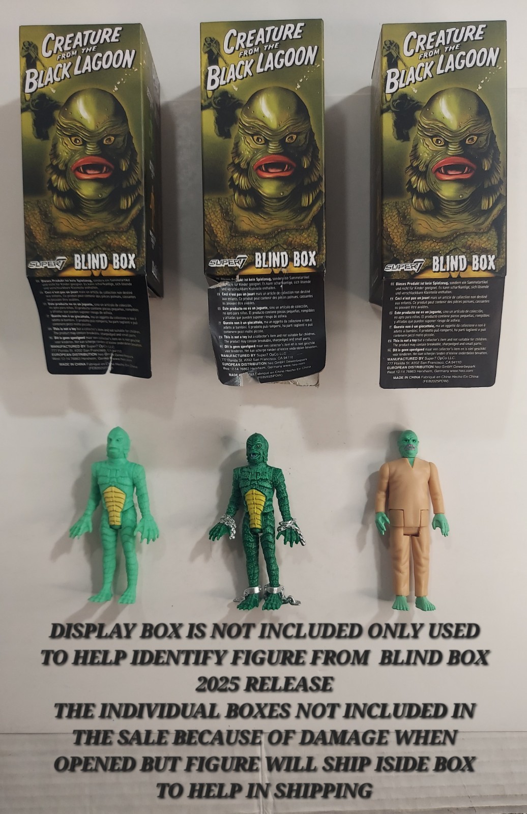 Creature From The Black Lagoon SUPER7 Blind Box 4" Figure LOOSE SET of 3