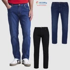 LEO STRAIGHT JEANS Men's Straight Fit Stretch Denim 5 Pockets Regular & Long