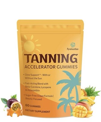 Tanning Gummies with Astaxanthin for Women and Men | 60 Count (Pack of 1) 