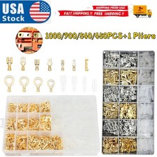450/1000Pcs Wire Connectors Male Female Spade Crimp Terminals Electrical Kit US