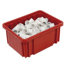 Plastic Dividable Grid Container 10-7/8"L x 8-1/4"W x 5"H Red Lot of 20