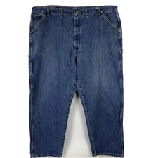 Wrangler Jeans Size 44x30 Straight Leg Blue Medium Wash Denim Men's 100 Cotton