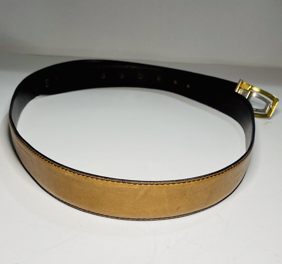 Vintage Louis Feraud Brown Leather Belt Gold Buckle France Size 40 41 Louis Feraud Belt - Etsy main image 2
