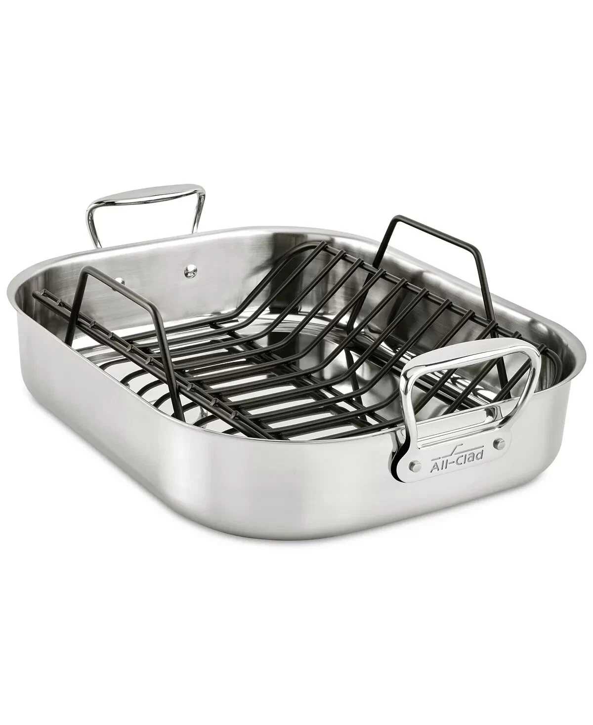 ALL-CLAD Stainless Steel 13” x 16” Turkey/Ham Roaster Pan W/Rack for Fathers Day