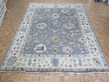 11'10 x 14'11 Hand Knotted Dark Gray Oushak Oriental Rug G14190