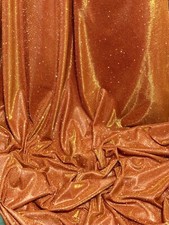1 Meter Orange Two Tone Sparkly Glitter Stretch Moonlight Fabric 58” Wide