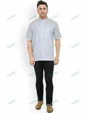 Mens Kurta Cotton Men Designer Ethnic Half Sleeve Kurta Plus Size Kurta S 7XL