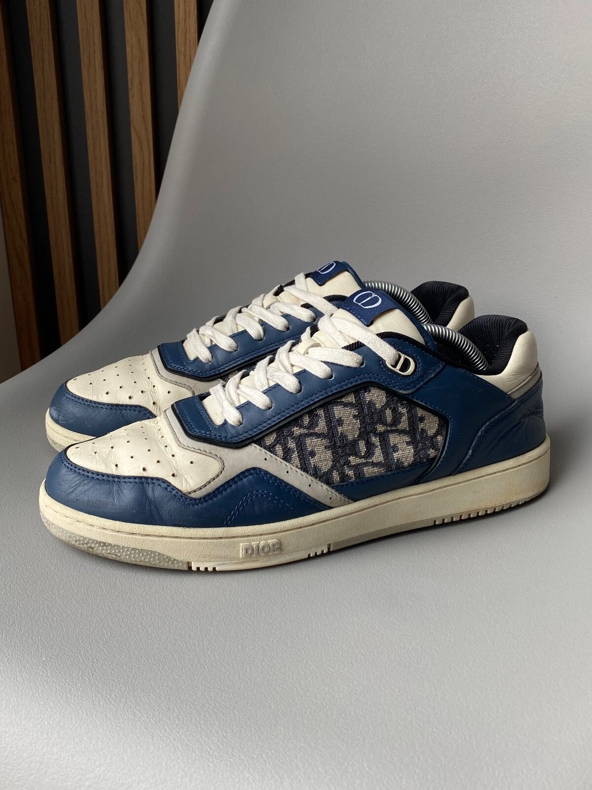 Baskets Dior B27 logo jacquard bleu marine