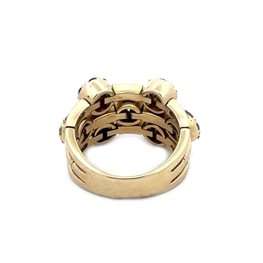 Anillo de oro Sonia B Galerie de Bijoux piedras preciosas amarillo 14k 3 filas banda flexible Foto 3 de 4