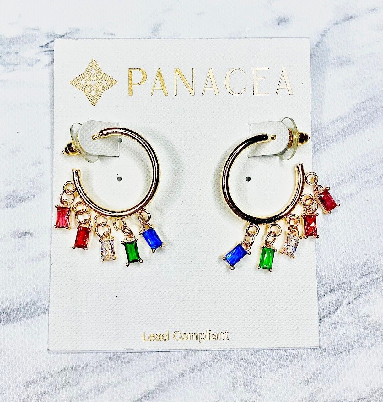 ПАНАЦЕЯ Золотое кольцо Изумрудный Радужный Кристалл Багетный Камень Капля Очаровательные серьги НОВЫЕ