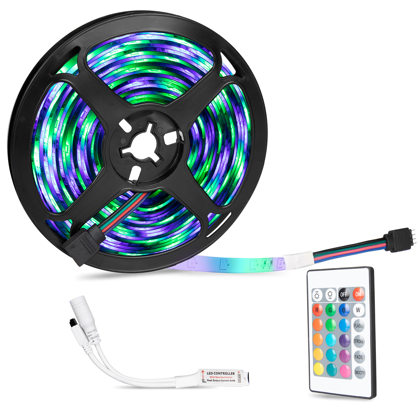 5M 3528 RGB LED Strip Lights for Cabinet Kitchen TV Colour Changing Lighting-image