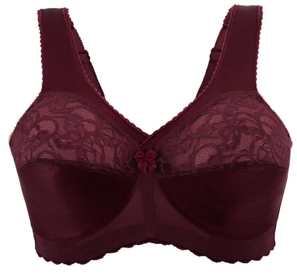 New MAGIC LIFTING Support Bra Burgundy 48D Wireless PAMPERS~SHOULDERS - Image 4 of 4