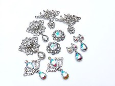 Bridal Brooch Rhinestone Crystal Diamante Wedding Pin Hair Accessory Floral Cake