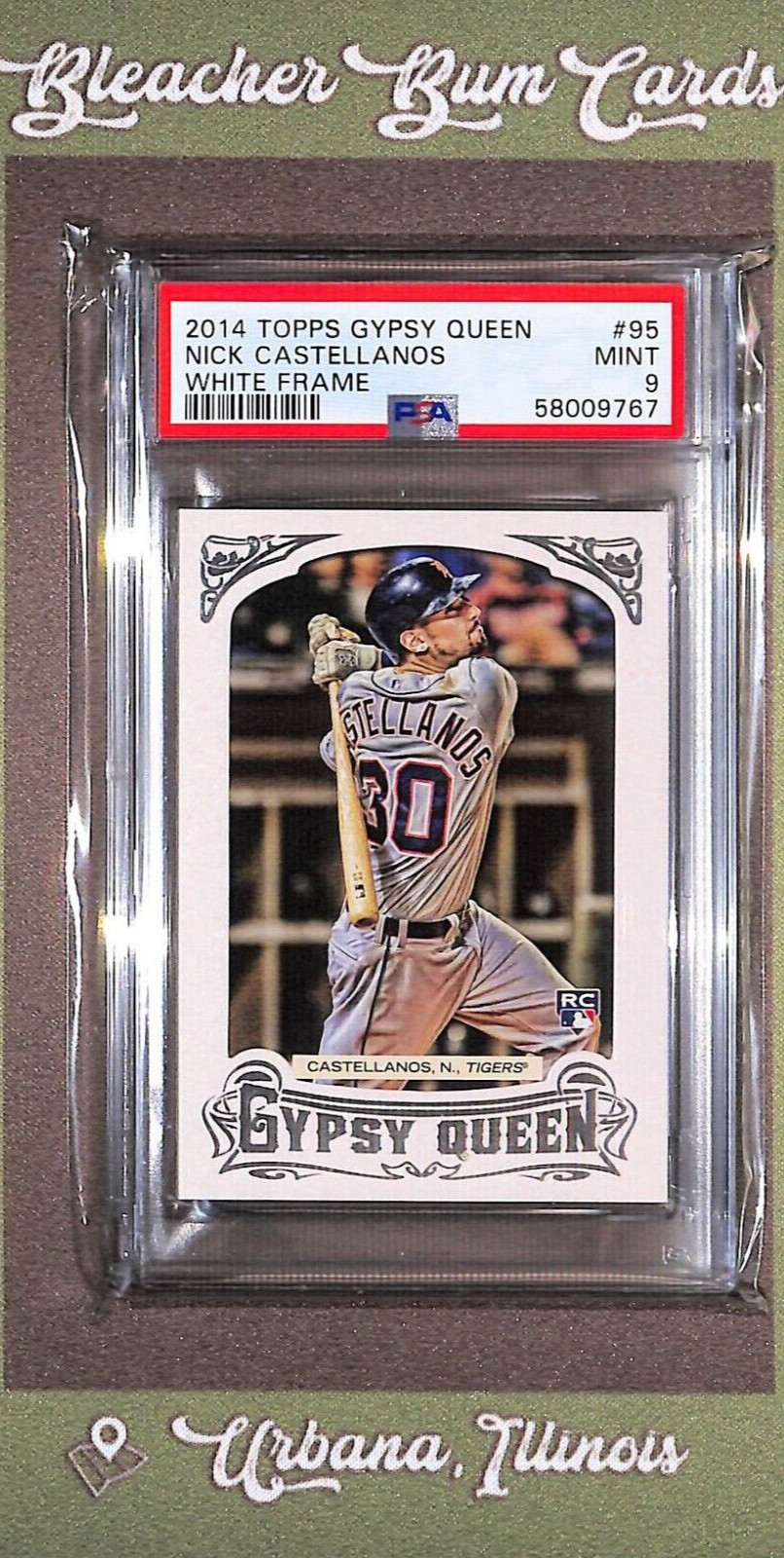 2014 Topps Gypsy Queen #95 Nick Castellanos White Frame Rookie RC PSA 9 - Mint