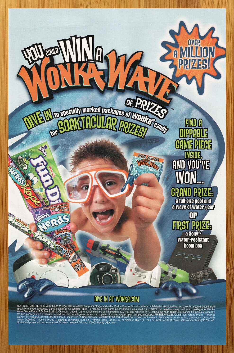 2006 Willy Wonka Candy Contest Print Ad/Poster Advert 00s Kid Nerds Fun Dip  Art! | eBay