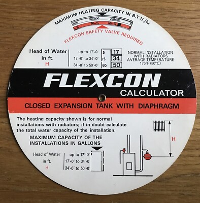 Vintage Flexcon Zentralheizungsrechner geschlossen Ausdehnungsgefäß Membran