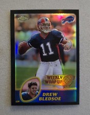 2003 Topps Chrome DREW BLEDSOE #147 Black Refractor #/599 Weekly Wrap Up Bills 