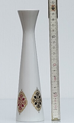 Vase Porzellan von Leni Parbus Oberkotzau schlanke Blumenvase H: 20cm D: 4,8cm