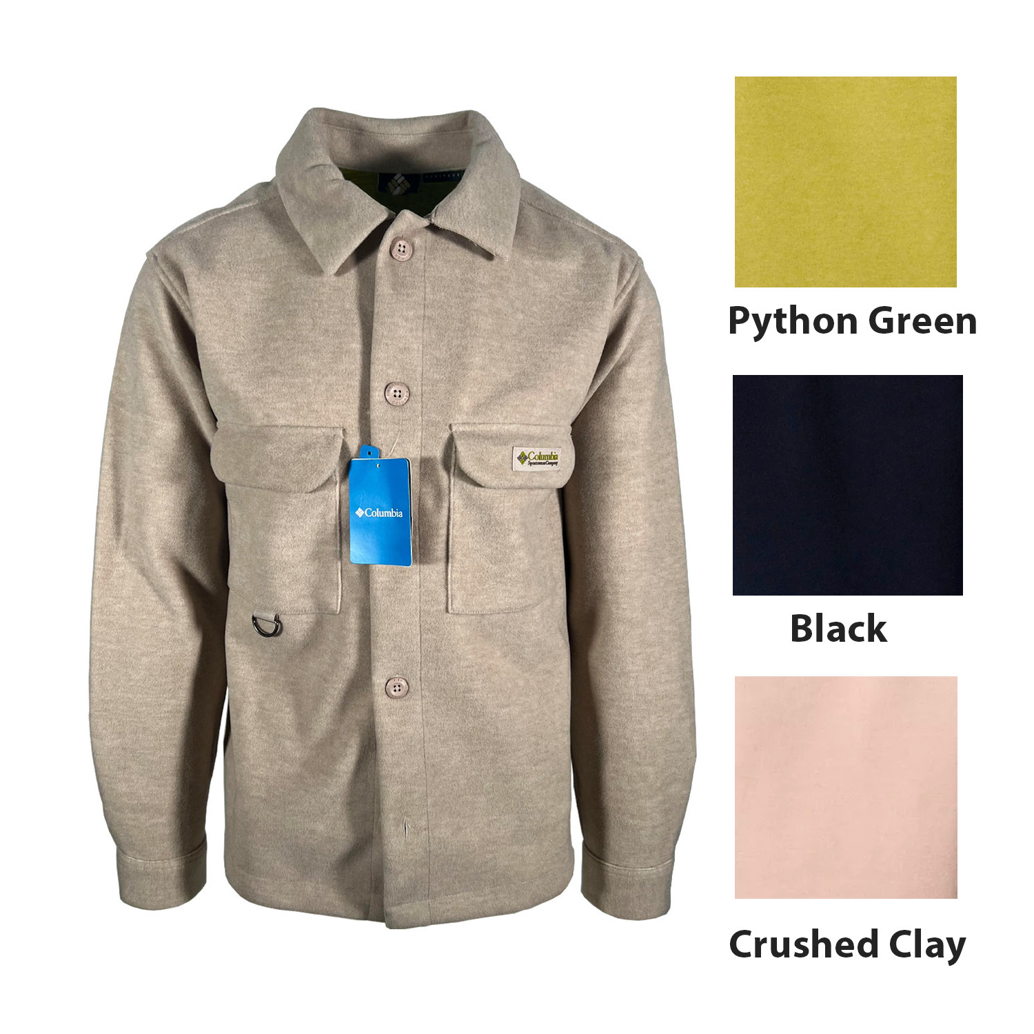 Columbia Men's Shirt Jacket Wallowa L/S- Crushed Clay | Black | Python Green