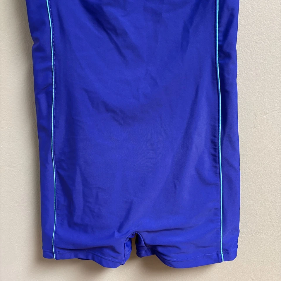 Slazenger Womens One Piece Swimsuit Boyleg Size 14 Blue Swim Racer - Image 3 of 4