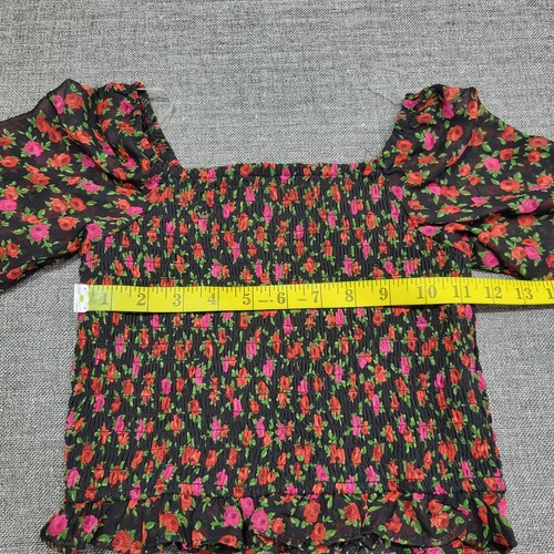 Art Class Girls Long Sleeves Ruched Waist Blouse Top Medium Size 8 Floral Print - Picture 2 of 8