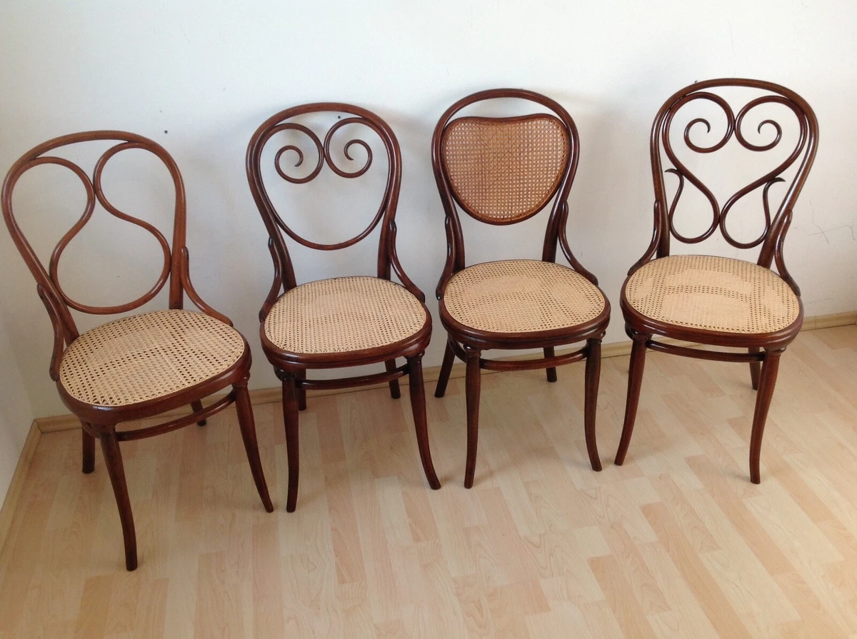 4 Original Thonet St hle Nr.1 2 3 4 um 1870 Erste Etikette eBay