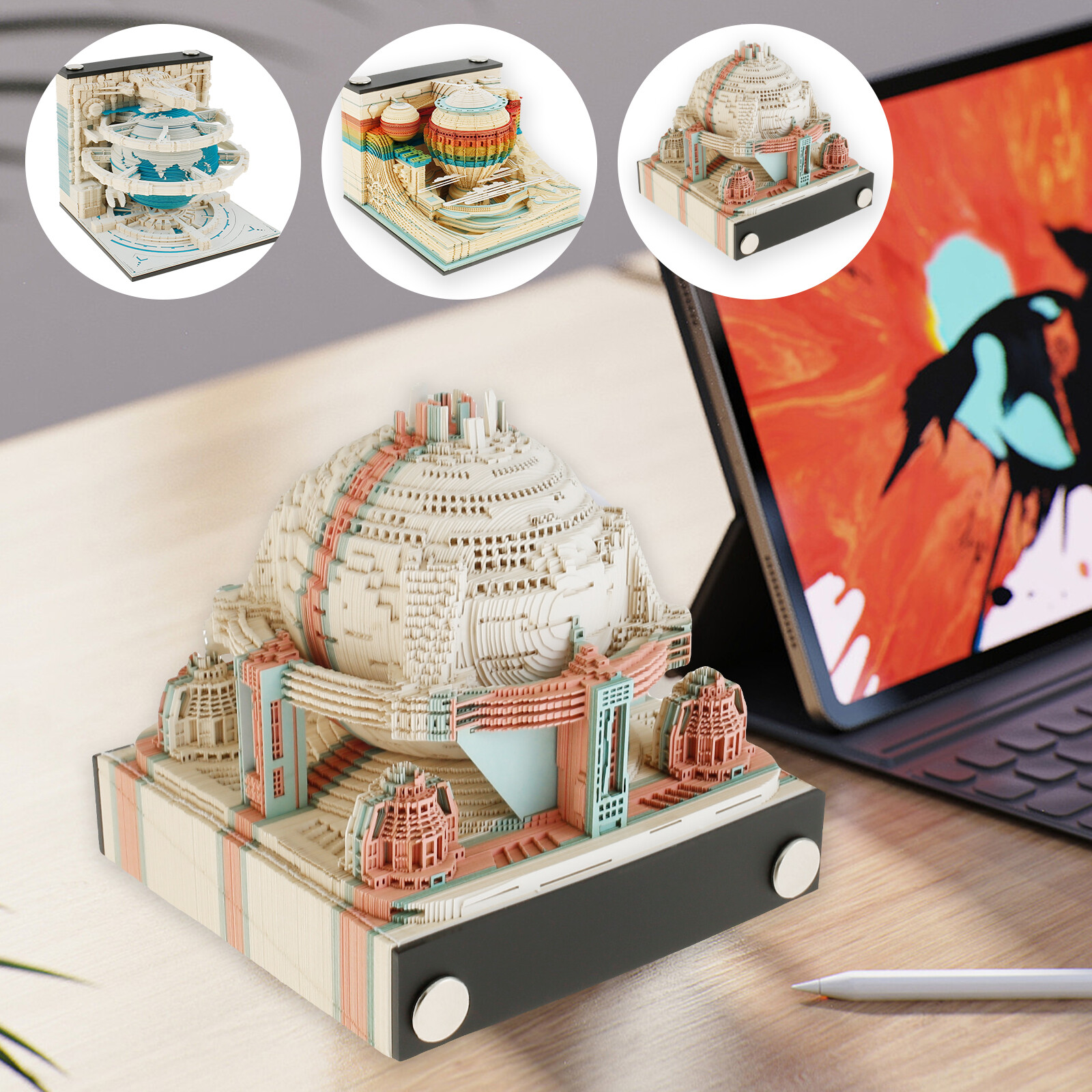 Calendrier 3D 2026 Capybara - Bloc-notes à Feuilles à Arracher, Décoration De Bureau Lumineuse - Idéal Pour Cadeau Et Organisation