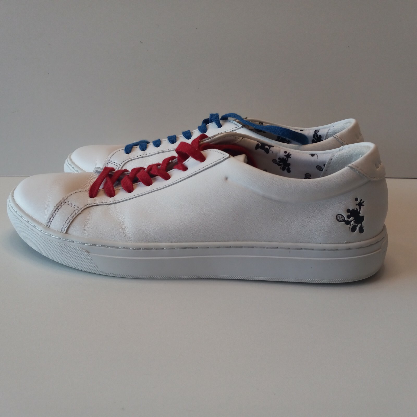 LACOSTE x Disney Mickey Minnie Mouse Tennis White Leather Sneakers