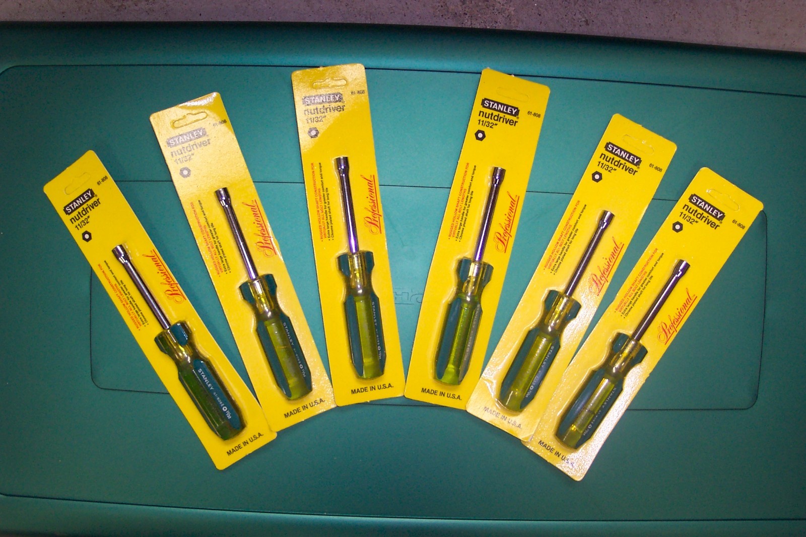 Stanley 61-808 11/32" Hex Nut Driver – Green Handle, 1-Piece Mechanics Tool