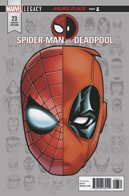 SPIDERMAN DEADPOOL 23 MIKE McKONE HEADSHOT VARIANT NM LEGACY TIE