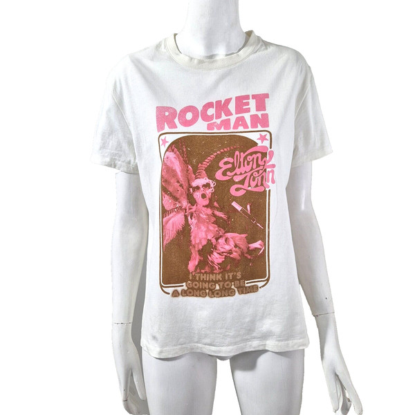 Elton John Rocket Man Tee Size 10 Licensed Band Merchandise Graphic Tee Gal
