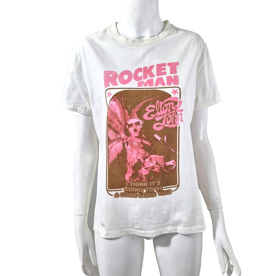 Elton John Rocket Man Tee Size 10 Licensed Band Merchandise Graphic Tee Gal