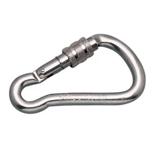 ALUMINUM HARNESS CLIP SCREW LOCK CARABINER, 4"