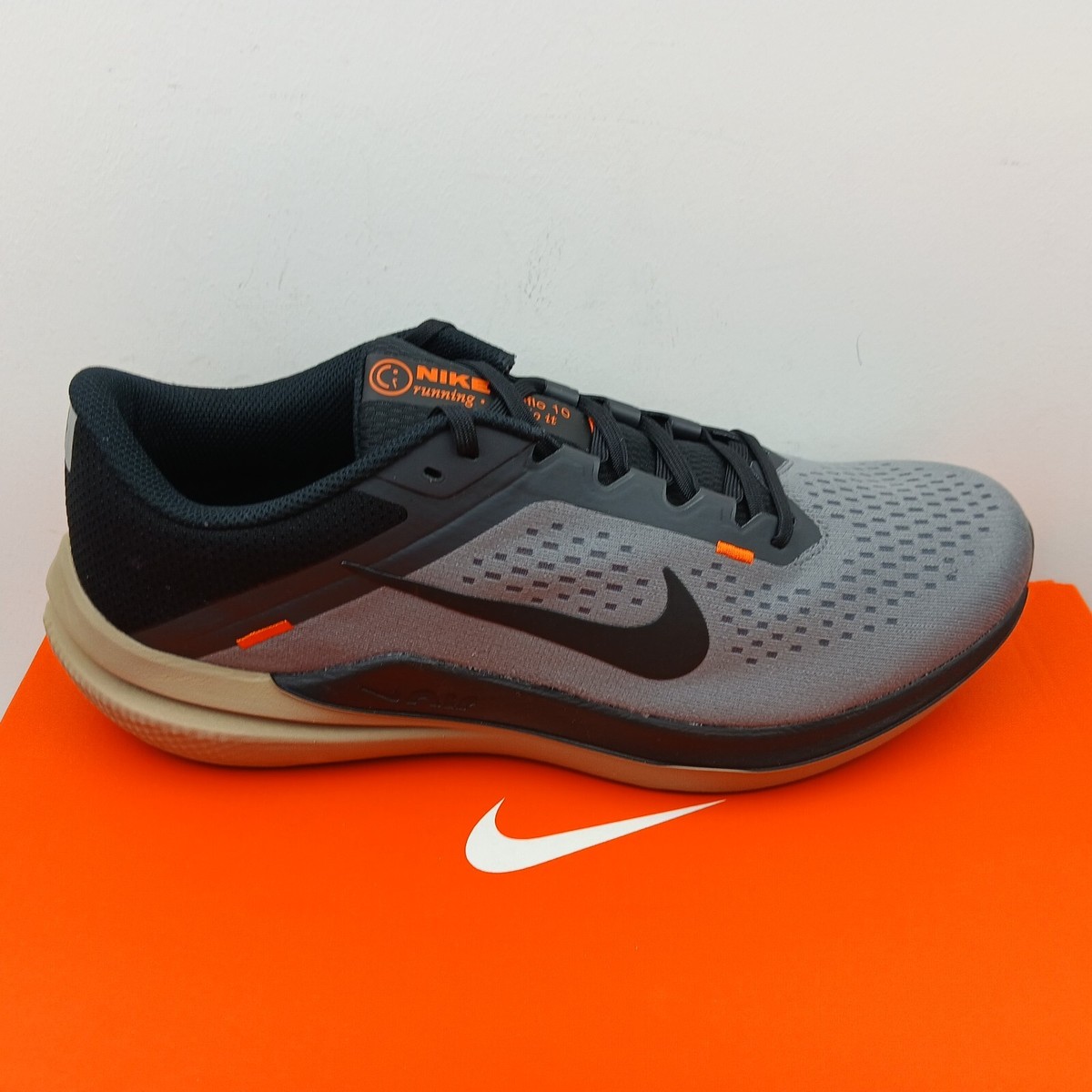 NIKE AIR WINFLO 10 Mens Trainers FQ8725 Smoke Grey/Black/Safety