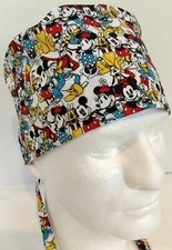 Mickey Minnie Donald Duck Lined Medical Scrub Cap Surgery Dental chemo Hat
