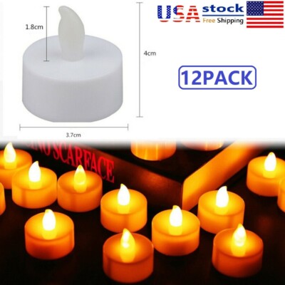 12x Realistic LED Lights Fake Candles Flickering Flameless Battery Operated USA