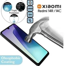 100% Genuine Tempered Glass 9H Screen Protector (&14R) Fits/For Xiaomi Redmi 14C