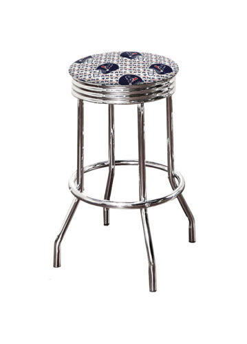 Bar Stool 31" Tall Backless Swivel Seat Cushion with NFL Team Logo Fabric - Picture 15 of 39