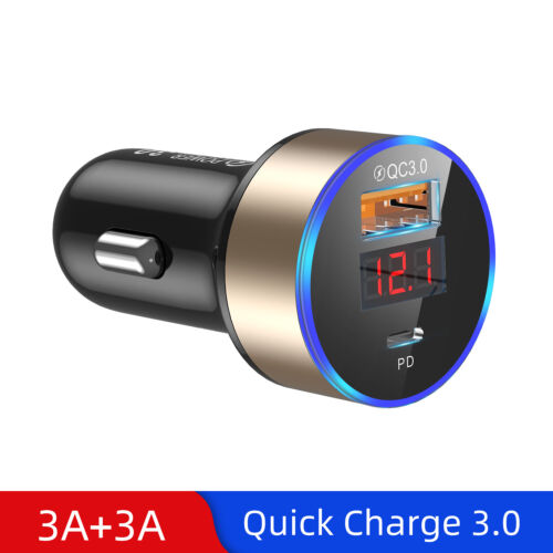 Fast Car Charger 2 Port USB + TYPE C Universal Socket Adapter For iPhone Samsung - Picture 11 of 16