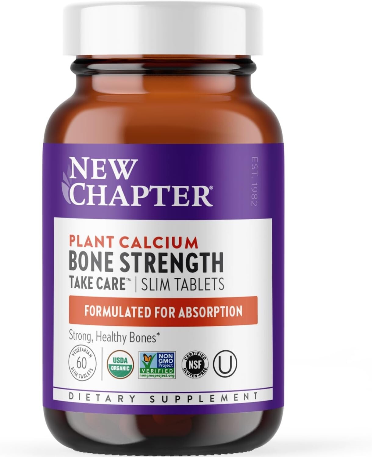 New Chapter Plant Calcium Bone Strength Take Care Slim Tablets -60 CT EXP 02/25